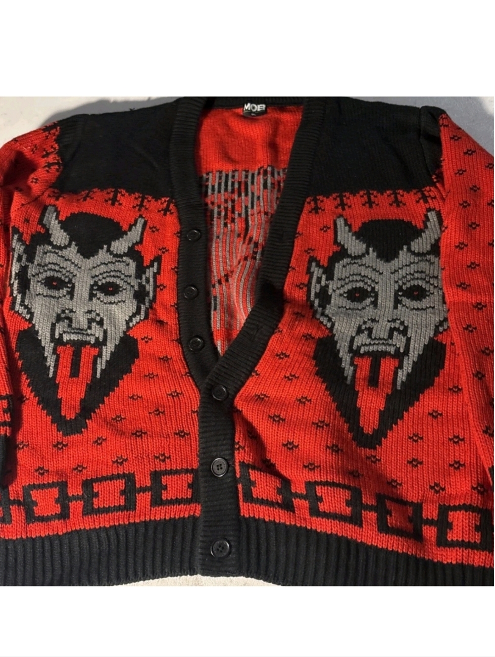 Middle of Beyond Krampus Holiday Cardigan - Picture 4 of 6